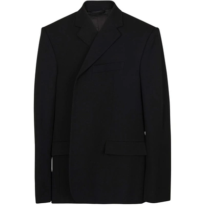 Shop Balenciaga Dry Wool Twill Jacket In Black