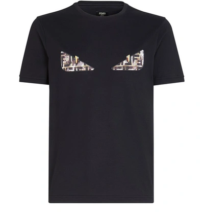 Shop Fendi Cotton T-shirt In Noir