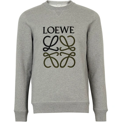 Shop Loewe Anagram Sweatshirt In Grey Melange
