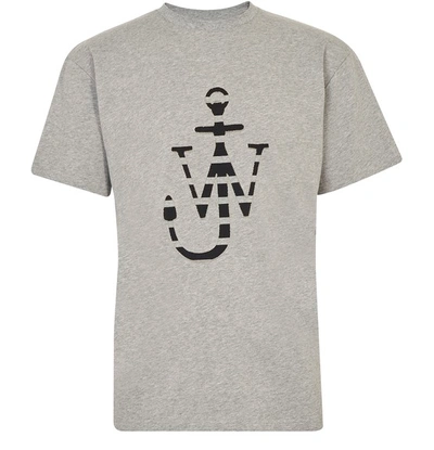 Shop Jw Anderson Lasercut Logo T-shirt In Grey Melange