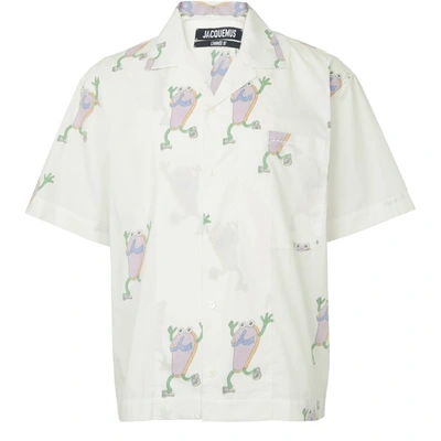 Shop Jacquemus Jean Shirt In White Flipflop Print