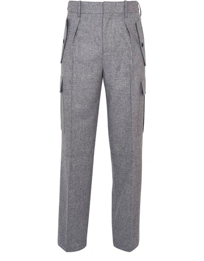 Shop Jw Anderson Double Hem Cargo Pants In Grey Melange