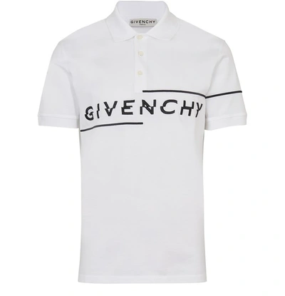 Shop Givenchy Split Logo Short Sleeve Polo In White