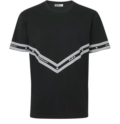 Shop Givenchy Chain 4g Logo Short Sleeve T-shirt In Black