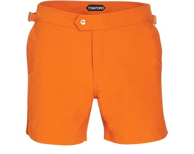 Shop Tom Ford Micro Faille Plain Swimshort In Amber