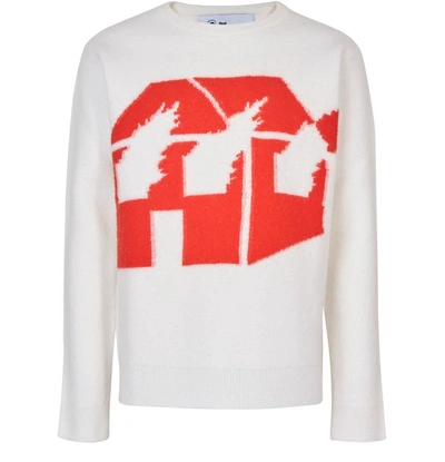 Shop Jw Anderson Burning House Jumper - Jwa X David Wojnarowicz In White Red