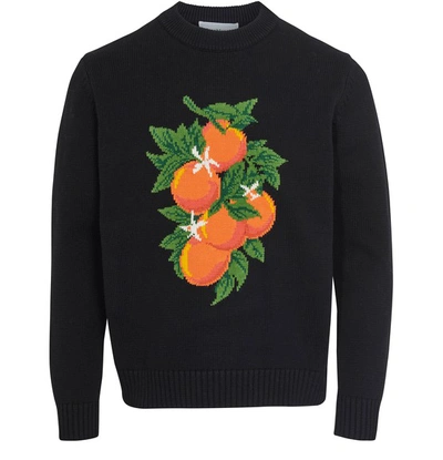 Shop Casablanca Fleur De L'oranger Sweater In Black