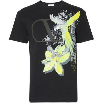 Shop Valentino Garavani Jungle Printed Ss Tshirt In Nero Multi