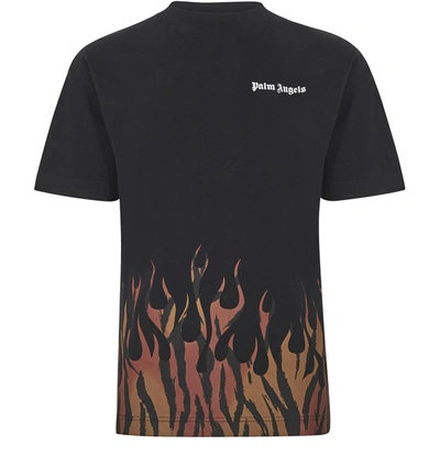 Shop Palm Angels Tiger Flames T-shirt In Black Orange