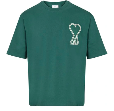 Shop Ami Alexandre Mattiussi De Coeur T-shirt In Green