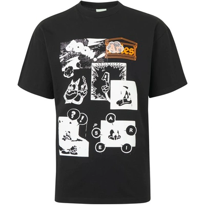 Shop Aries Comic Ss Tee Shirt In Black