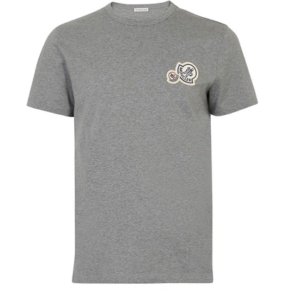 Shop Moncler Short Sleeved T-shirt In Grey