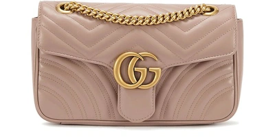 Shop Gucci Gg Marmont Small Shoulder Bag In Porcelaine Rose