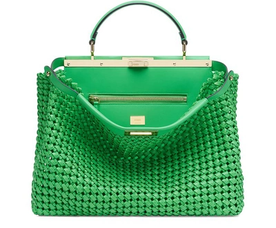 Shop Fendi Peekaboo Iconic Large In Green