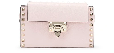 Shop Valentino Small  Garavani Rockstud Bag In Rose Quartz