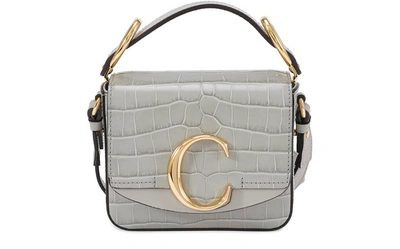 Shop Chloé C Mini Bag In Stormy Grey