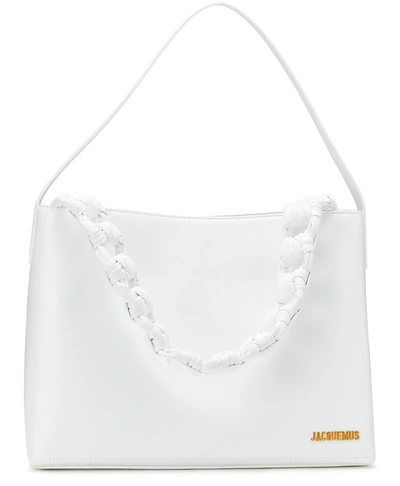Shop Jacquemus Big Knot Bag In White