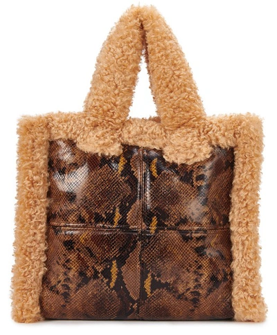 Shop Stand Studio Lolita Bag In Brown Snake Camel