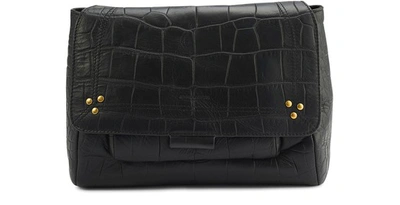 Shop Jérôme Dreyfuss Lulu M Shoulder Bag In Croco Noir