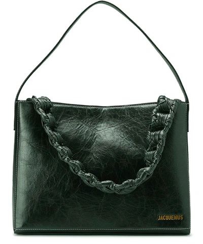 Shop Jacquemus Big Knot Bag In Dark Green