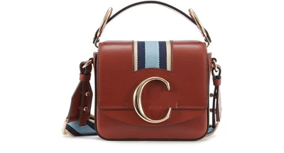 Shop Chloé C Mini Bag In Sepia Brown