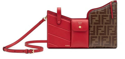 Shop Fendi 3 Pockets Mini Bag In Rouge