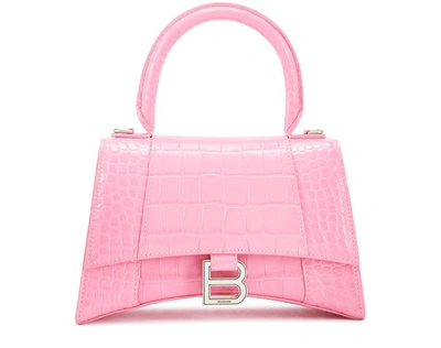 Shop Balenciaga Hourglass Top Handle Small Bag In Baby Pink