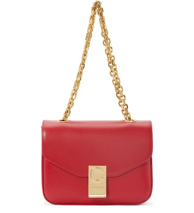 Shop Celine Small C Bag In Polished Calfskin In Red