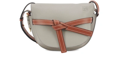 Shop Loewe Small Gate Crossbody Bag In Soft Grained Calfskin In Smoke Pecan