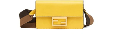 Shop Fendi Flat Baguette In Jaune