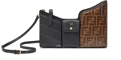 Shop Fendi 3 Pockets Mini Bag In Noir