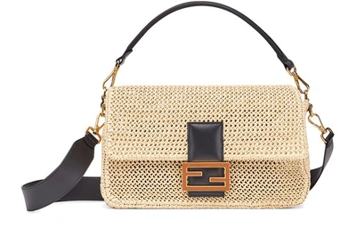 Shop Fendi Baguette Large In Beige