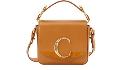 Shop Chloé C Mini Bag In Autumnal Brown