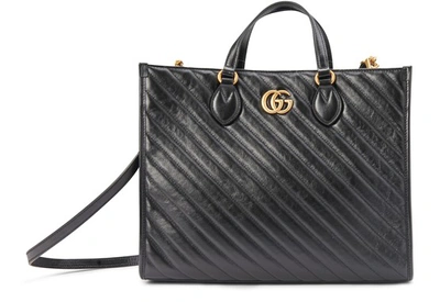 Shop Gucci Marmont Tote Bag In Black