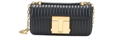 Shop Tom Ford Chain Medium Shoulder Bag In Black