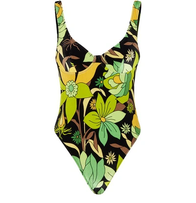 Shop Fendi Multicolour Chenille Swimsuit In Multicolore