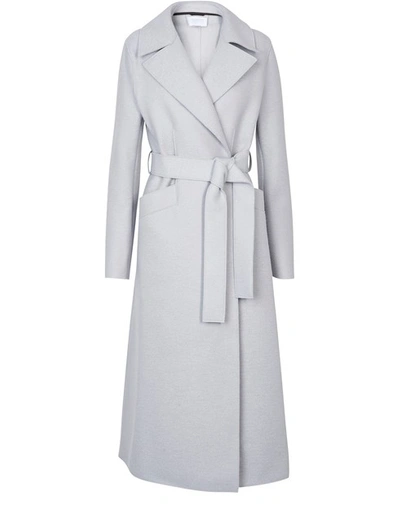 Shop Harris Wharf London Pressed Wool Long Coat In Silver