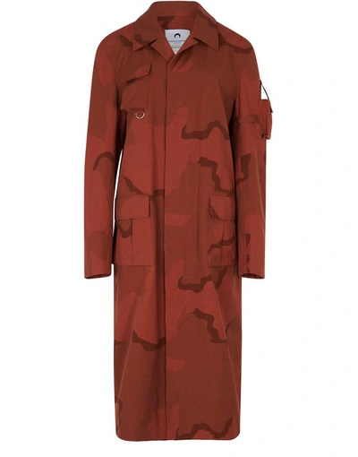 Shop Marine Serre Military Coat In 8 Terracotta
