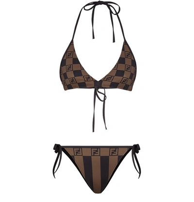 Shop Fendi Bikini In Marron