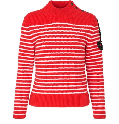 Shop Patou Breton Sweater In Poppy