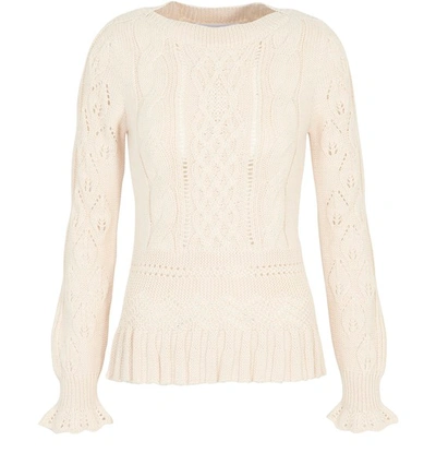 Shop See By Chloé Round Neck Sweater In Soft Ivory
