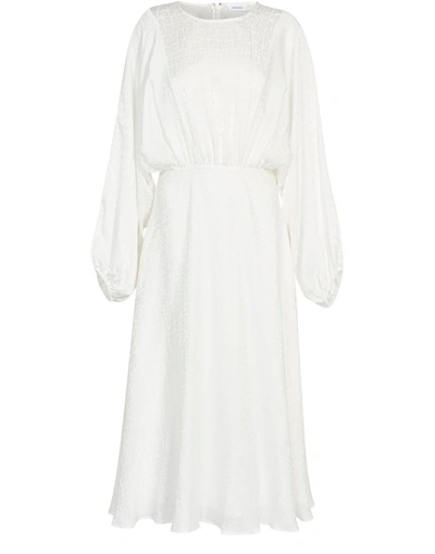Shop Anine Bing Serena Dress In White Jacquard