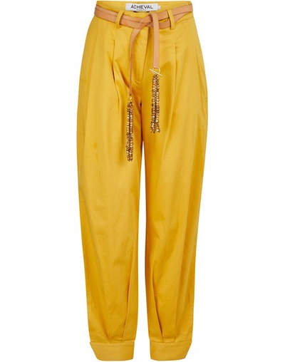 Shop A Cheval Pampa Alboloeo Pants In Yellow/black/natural