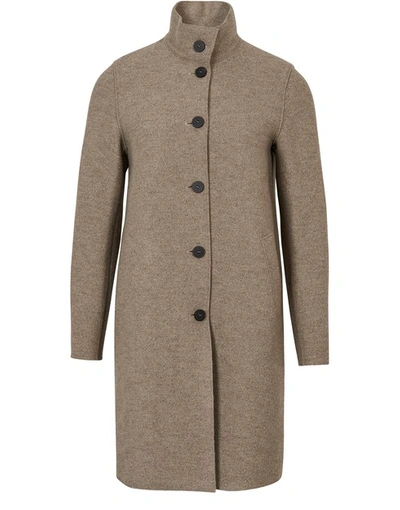 Shop Harris Wharf London Boiled Wool Egg Coat In Casha Mouline