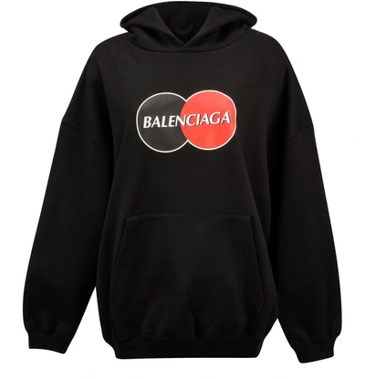 Shop Balenciaga Large Fit Hoodie In Black