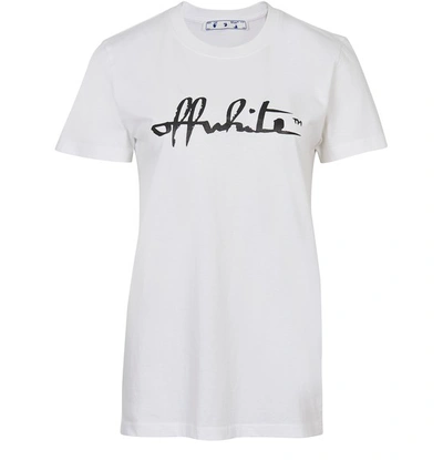 Shop Off-white Script 2 T-shirt In White Black