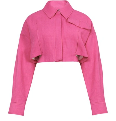 Shop Jacquemus Esterel Jacket In Pink Fluo