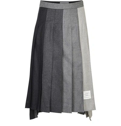 Shop Thom Browne Super 120 Pleated Skirt In Dark Grey