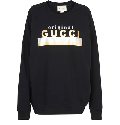 Shop Gucci Original Sweatshirt In Black Multi