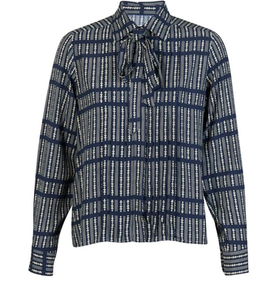 Shop Officine Generale Wanda Shirt In Blue Ecru